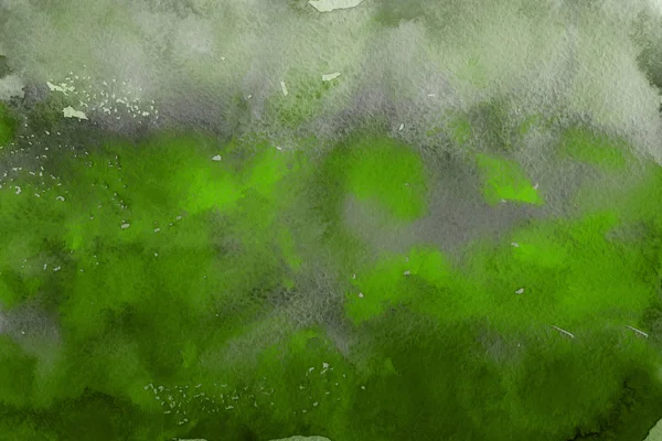 Groene Aquarel Verf Abstracte Achtergrond Van Papier — Stockfoto