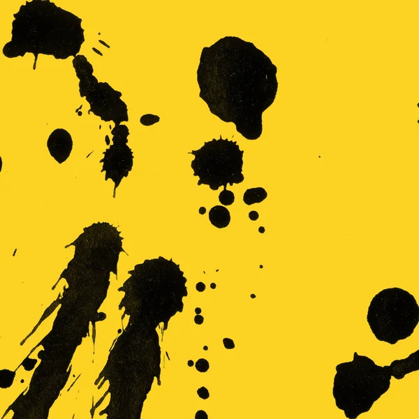 sarı arka plan doku soyut siyah boya splatters