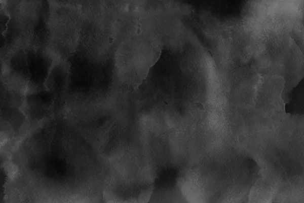 Zwarte Aquarel Verf Abstracte Achtergrond Van Papier — Stockfoto