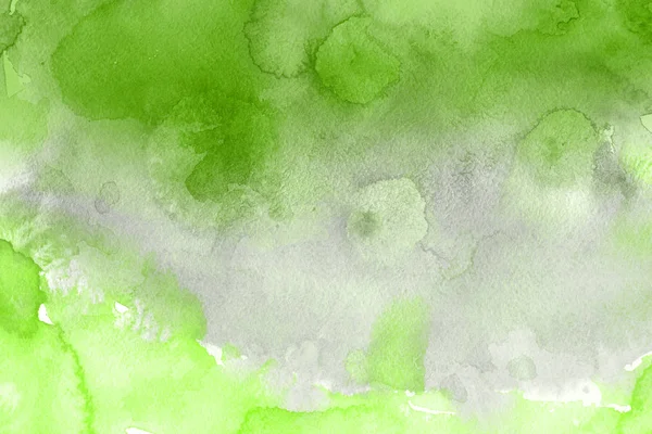 Peinture Aquarelle Verte Sur Papier Fond Abstrait — Photo