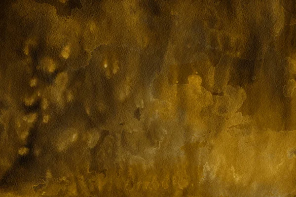Gold Aquarellfarbe Auf Papier Abstrakten Hintergrund — Stockfoto