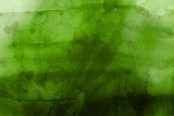 Tinta Aquarela Verde Sobre Papel Fundo Abstrato — Fotografia de Stock