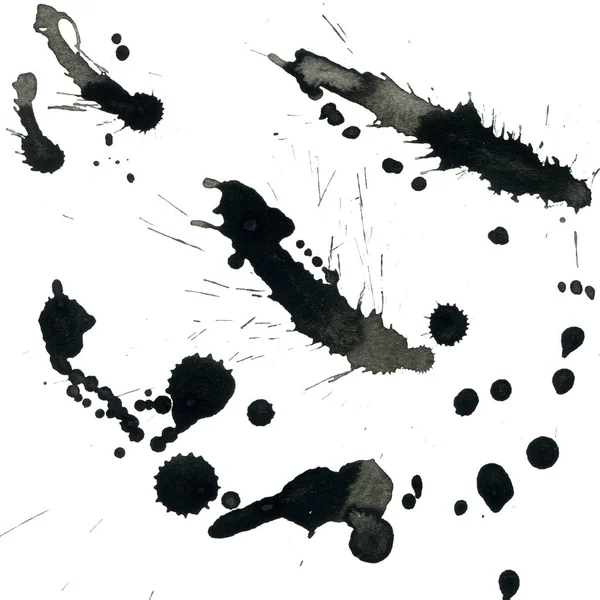 Abstrakte Schwarze Farbspritzer Textur Auf Weißem Hintergrund — Stockfoto