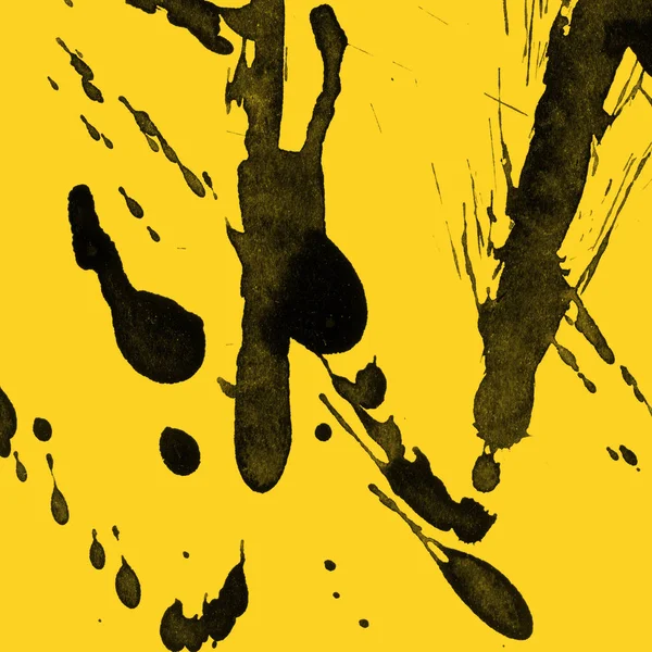 sarı arka plan doku soyut siyah boya splatters