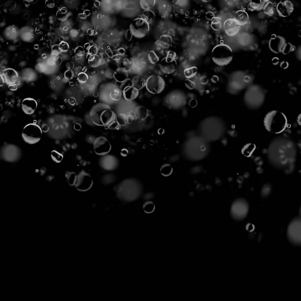 abstract wallpaper with soap bubbles on dark background