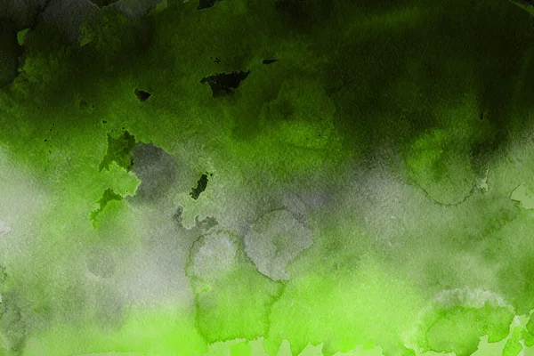 Groene Aquarel Verf Abstracte Achtergrond Van Papier — Stockfoto