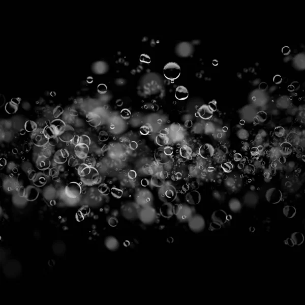 abstract wallpaper with soap bubbles on dark background