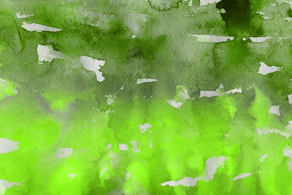 Groene Aquarel Verf Abstracte Achtergrond Van Papier — Stockfoto