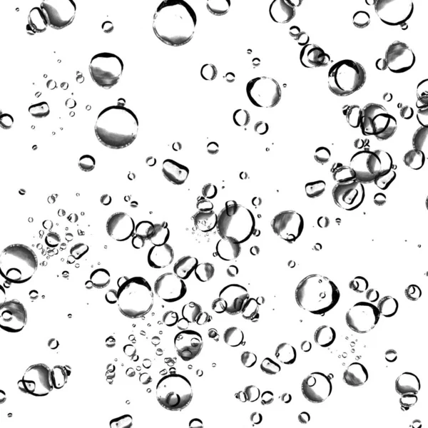 Isolated water bubbles on white background.