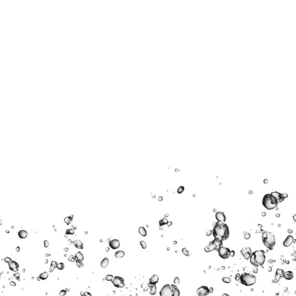 Bolhas Água Isoladas Fundo Branco — Fotografia de Stock