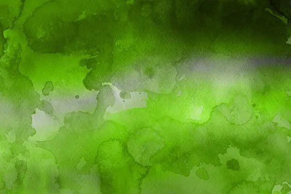 Tinta Aquarela Verde Sobre Papel Fundo Abstrato — Fotografia de Stock