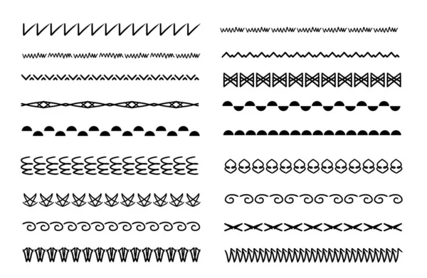 Linee Confine Decorativi Neri Sfondo Bianco — Foto Stock