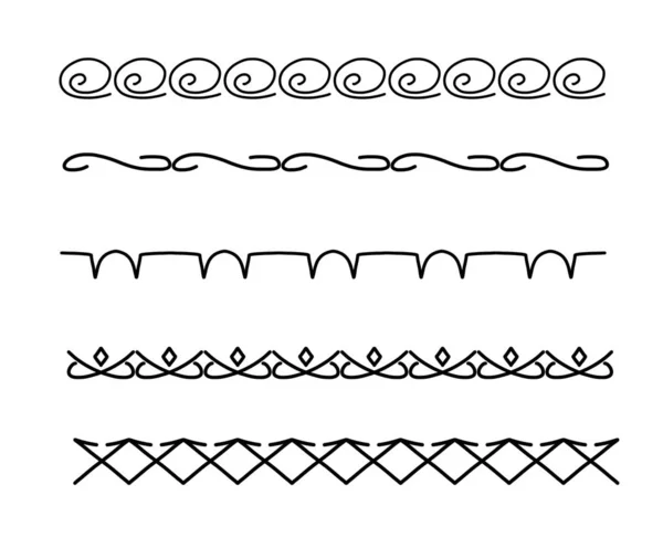 Чорні Декоративні Лінії Кордону Білому Тлі — стокове фото