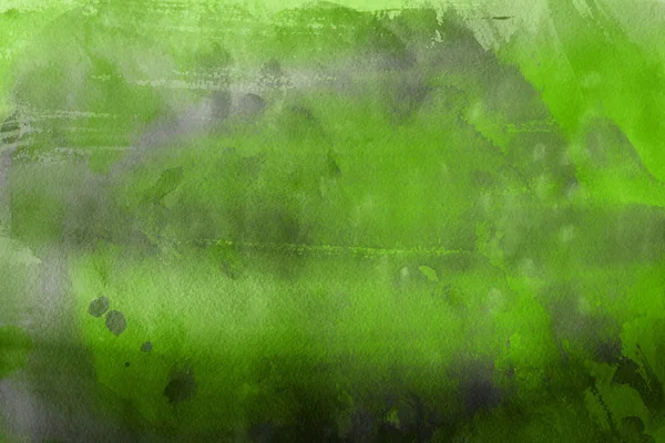 Peinture Aquarelle Verte Sur Papier Fond Abstrait — Photo