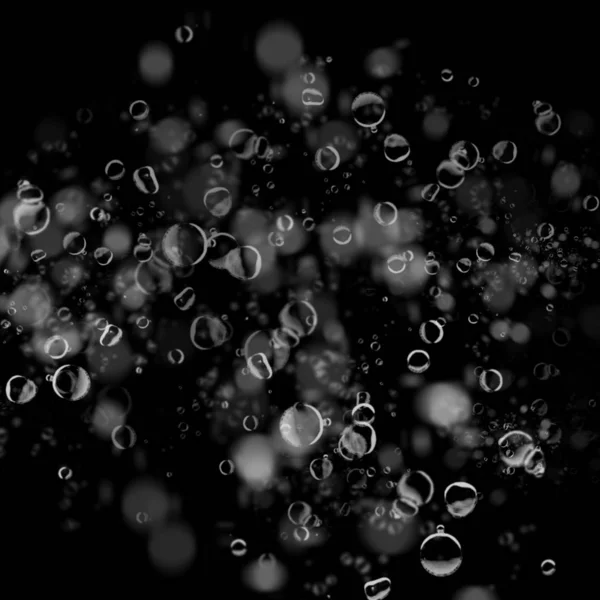 abstract wallpaper with soap bubbles on dark background