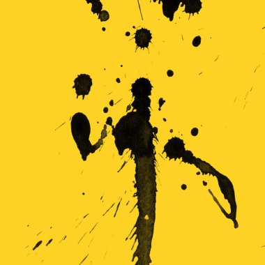 sarı arka plan doku soyut siyah boya splatters