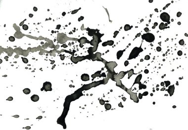 Beyaz arka plan doku soyut siyah boya splatters