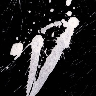 Soyut Beyaz boya doku siyah arka plan üzerine splatters