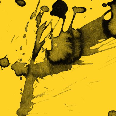 sarı arka plan doku soyut siyah boya splatters