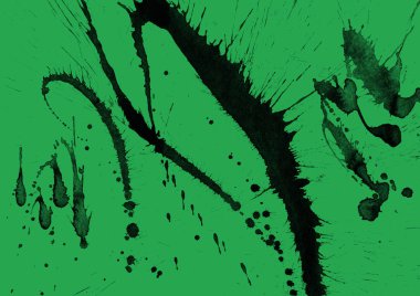 yeşil arka plan doku soyut siyah boya splatters