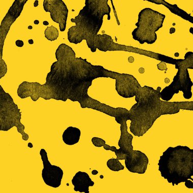 sarı arka plan doku soyut siyah boya splatters
