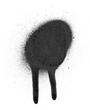 Beyaz arka planda siyah sprey boya