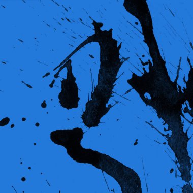 mavi arka plan doku soyut siyah boya splatters