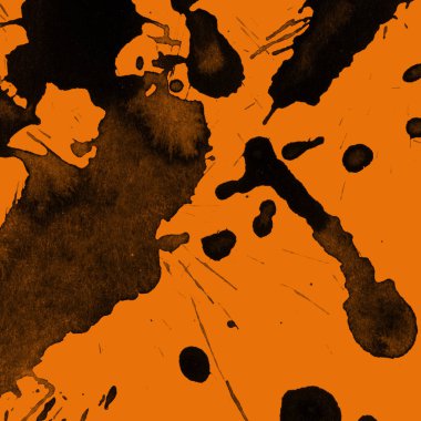 orangebackground doku soyut siyah boya splatters