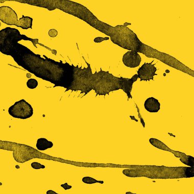 sarı arka plan doku soyut siyah boya splatters