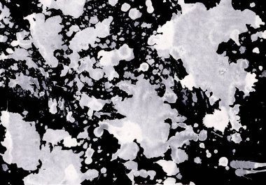 Soyut Beyaz boya doku siyah arka plan üzerine splatters