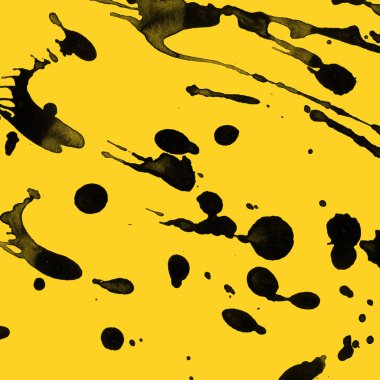 sarı arka plan doku soyut siyah boya splatters