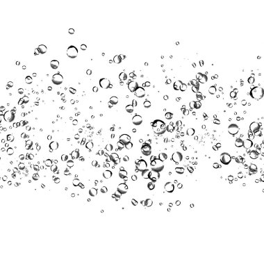 Isolated water bubbles on white background. clipart