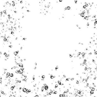 Beyaz arka plan üzerinde izole su kabarcıkları.