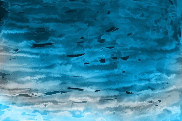 Blaue Aquarellfarbe Auf Papier Abstrakten Hintergrund — Stockfoto