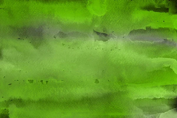 Groene Aquarel Verf Abstracte Achtergrond Van Papier — Stockfoto