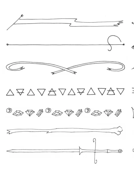 Schwarze Dekorative Randlinien Auf Weißem Hintergrund — Stockfoto