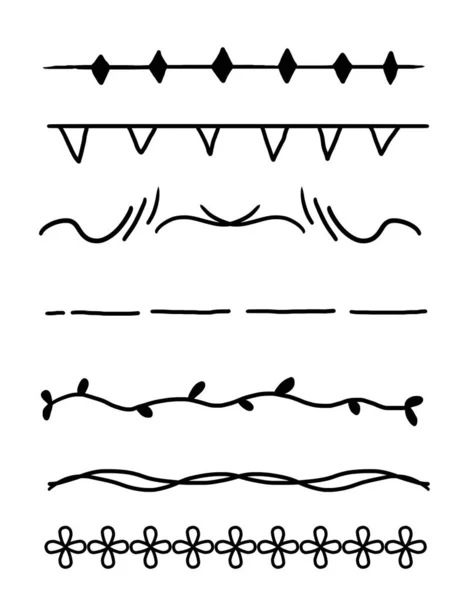 Schwarze Dekorative Randlinien Auf Weißem Hintergrund — Stockfoto