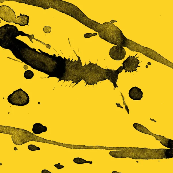 sarı arka plan doku soyut siyah boya splatters