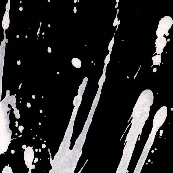 Абстрактная Белая Краска Брызгает Текстуру Черном Фоне — стоковое фото
