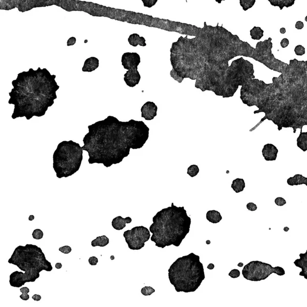 Abstract Black Paint Splatters Texture White Background — Stock Photo, Image