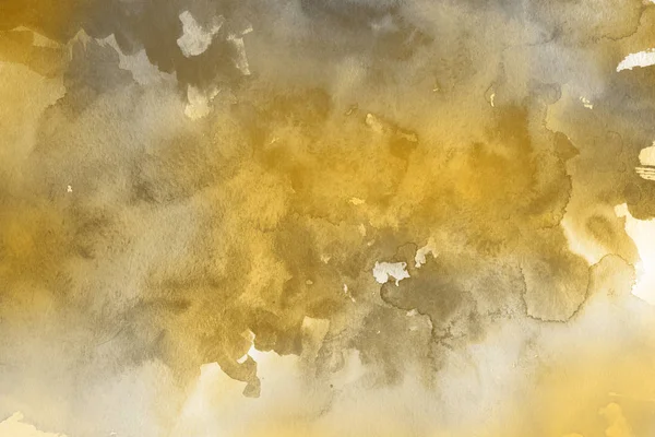 Zlatou Barvou Akvarel Papíře Abstraktní Pozadí — Stock fotografie