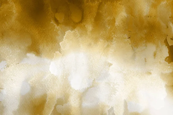 Kağıt Arka Plan Üzerinde Altın Suluboya Boya — Stok fotoğraf