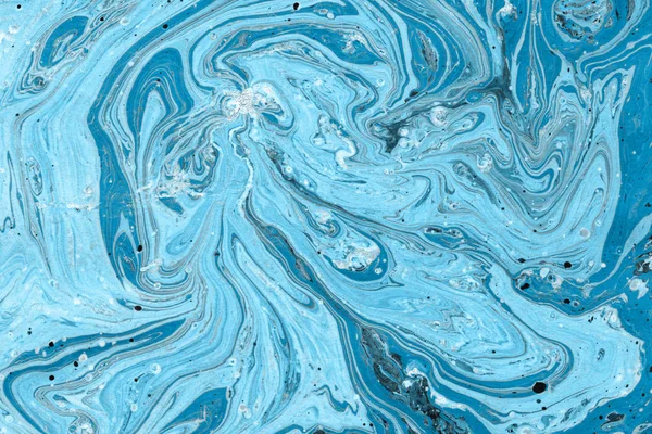 Modré Pozadí Mramoru Barvou Šplouchání Textury — Stock fotografie