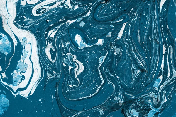 Niebieskim Tle Marmuru Farbą Odrobiny Tekstury — Zdjęcie stockowe