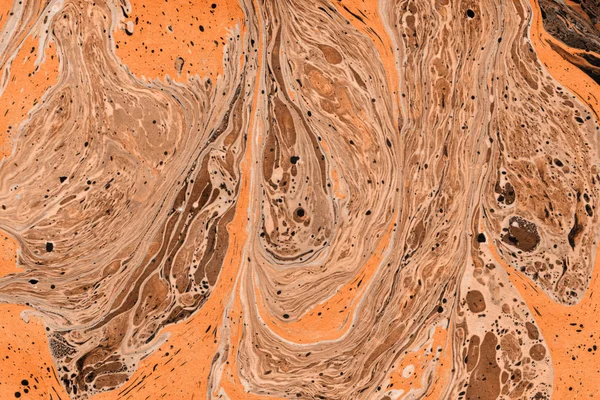 Orange Marble Background Paint Splashes Texture — Stock Photo, Image