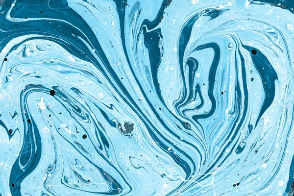 Niebieskim Tle Marmuru Farbą Odrobiny Tekstury — Zdjęcie stockowe