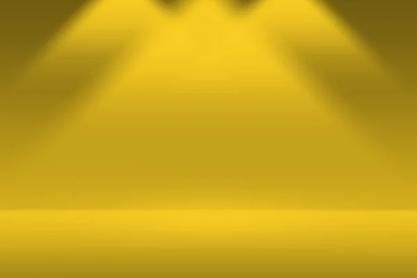 Желтая Витрина Продукцией Фоновый Прожектор Макет Презентация — стоковое фото