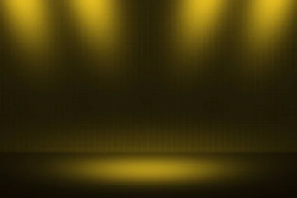 製品ショーケースを黄色 背景にスポット ライトします レイアウト プレゼンテーション — ストック写真