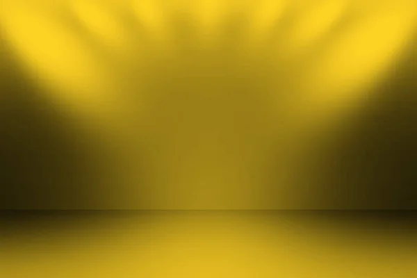 Желтая Витрина Продукцией Фоновый Прожектор Макет Презентация — стоковое фото