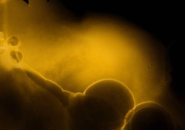 doku, arka plan sarı mürekkep lekeleri